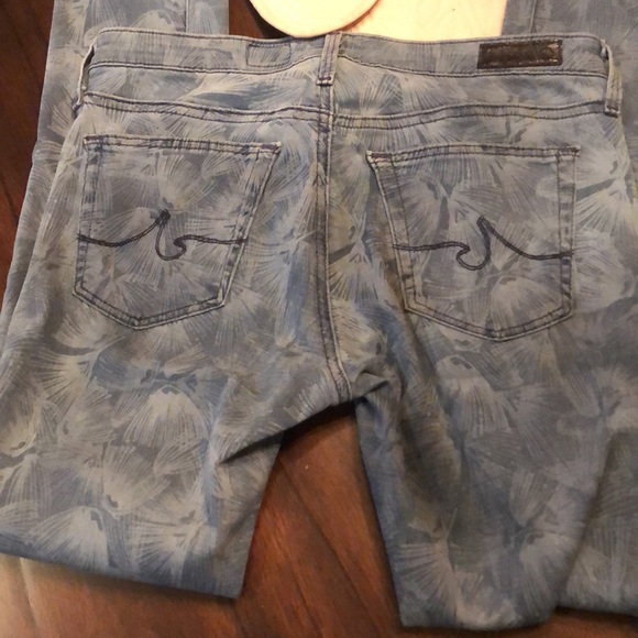 🪭AG Classic pockets fan print Super Skinny Ankle legging - Picture 2 of 9